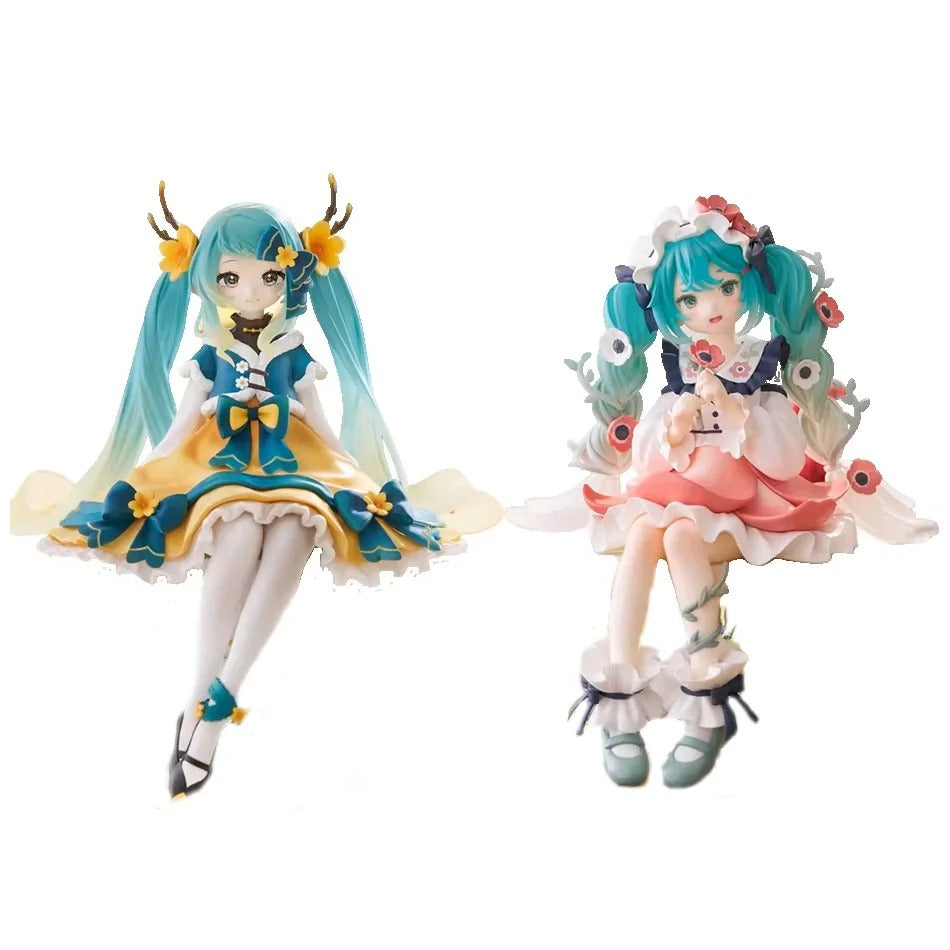 2Pcs Hatsune Miku Anime Figure Toy Flower Fairy PVC Action Figurine