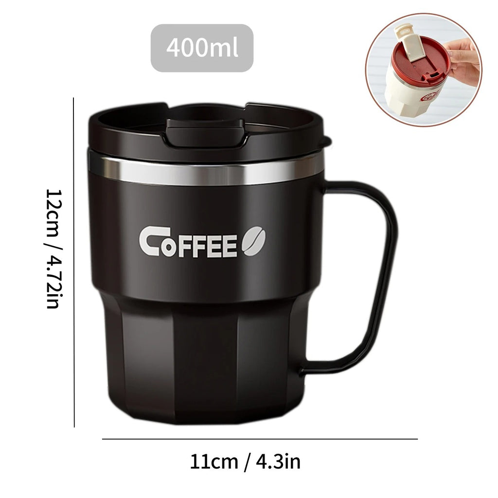 304 Stainless Steel Double Wall Insulated Coffee Cup With Handle Portable