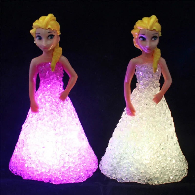 Kids Toy Elsa Anna Sofia LED Colorful Lights gradient crystal Night Light