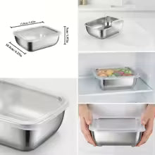 5PCS Stainless Steel Food Storage Containers Stackable Meal Lunch Boxes