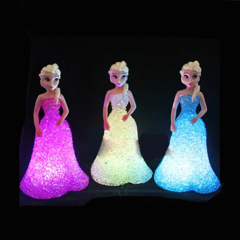 Kids Toy Elsa Anna Sofia LED Colorful Lights gradient crystal Night Light