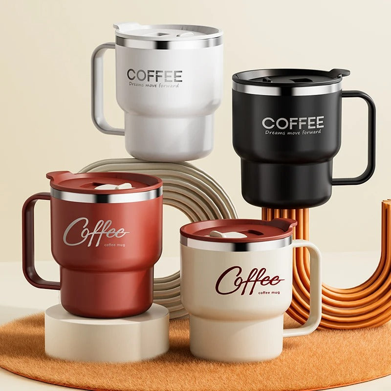 304 Stainless Steel Double Wall Insulated Coffee Cup With Handle Portable
