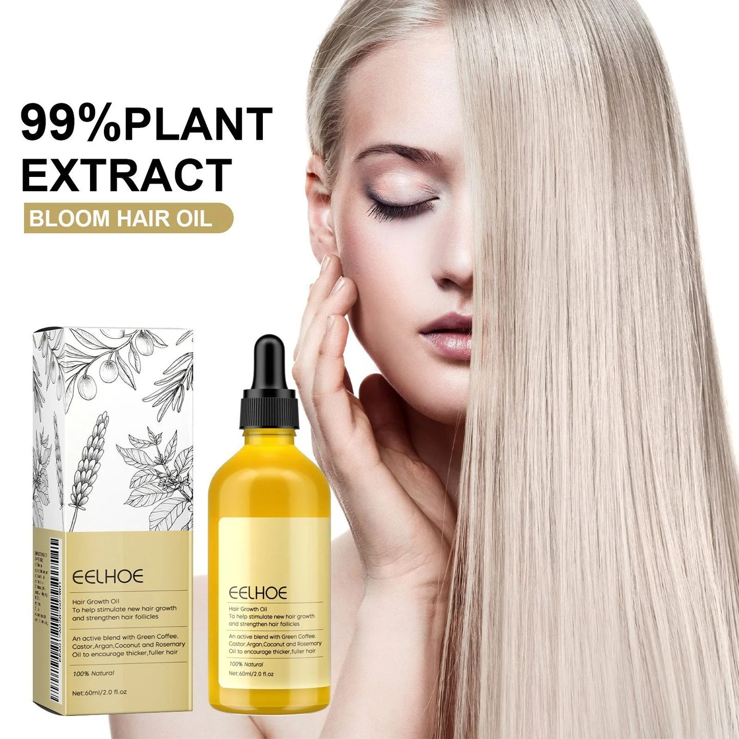 3 pcs Natural Hair Growth Oil Rosemary Anti Hair Loss Regrowth Moisturizing Repair Anti Baldness Fast Hair Growth Serum Oil