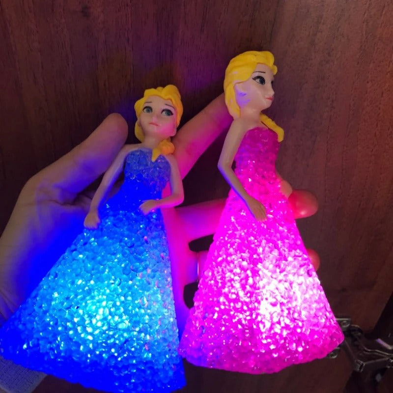 Kids Toy Elsa Anna Sofia LED Colorful Lights gradient crystal Night Light