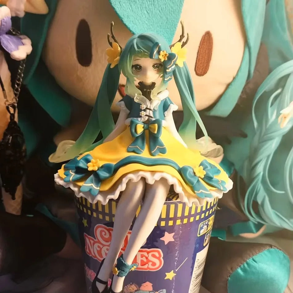 2Pcs Hatsune Miku Anime Figure Toy Flower Fairy Collection Miku Kawaii Cartoon PVC Action Figurine Model Doll Birthday Gifts Kid