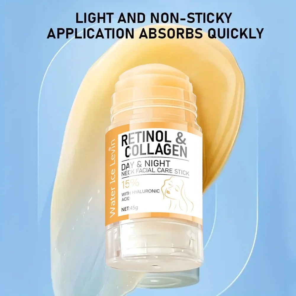Retinol & Collagen Neck Facial Care Stick with Hyaluronic Acid, Deeply Moisturizes and Firms Skin Day & Night