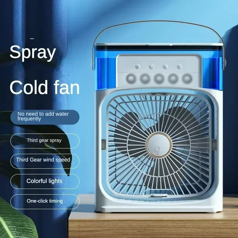 Lenovo Portable Air Conditioner Fan Mini USB Air Cooler Humidifier Water Mist Spray LED Night Light Desktop Cooling Fan