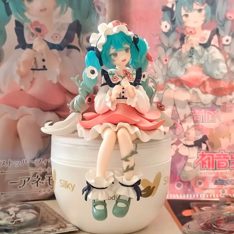 2Pcs Hatsune Miku Anime Figure Toy Flower Fairy PVC Action Figurine