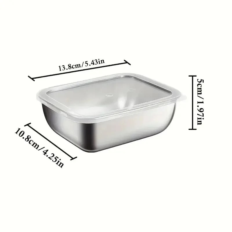 5PCS Stainless Steel Food Storage Containers Stackable Meal Lunch Boxes