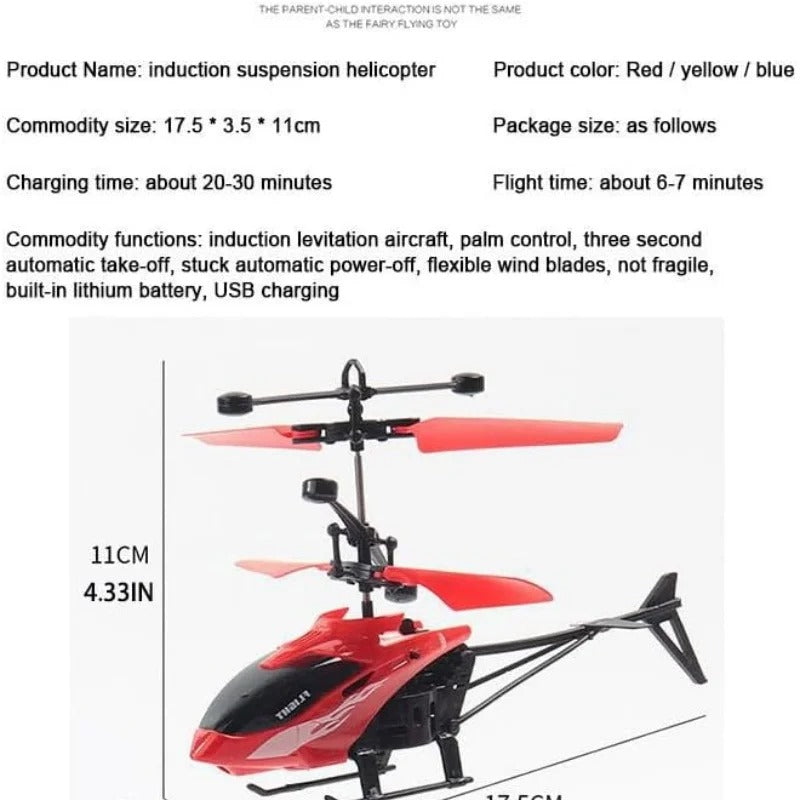 Gesture Sensing Indoor Flying Helicopter Toys, Remote-Controlled Helicopter Children's Toys With LED Lights, Birthday Gifts