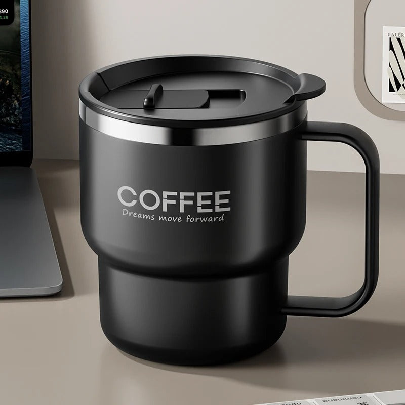 304 Stainless Steel Double Wall Insulated Coffee Cup With Handle Portable