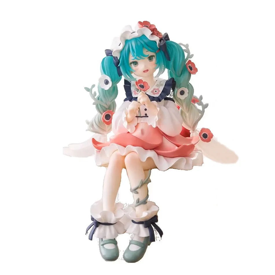 2Pcs Hatsune Miku Anime Figure Toy Flower Fairy Collection Miku Kawaii Cartoon PVC Action Figurine Model Doll Birthday Gifts Kid
