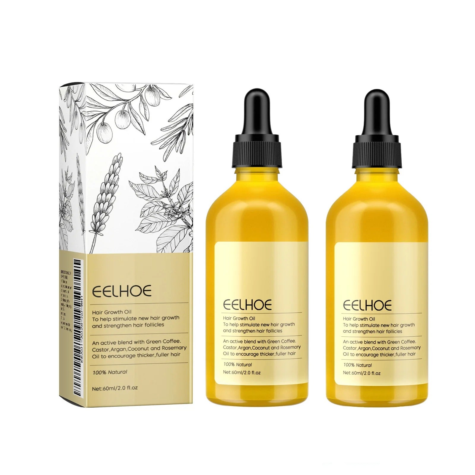 3 pcs Natural Hair Growth Oil Rosemary Anti Hair Loss Regrowth